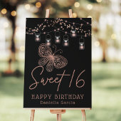 Sweet 16 Roos Gold Butterfly Chic Modern Birthday Bedankdoosjes