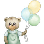 cute teddy bear green background