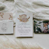 Boho Baby Sprinkle Uitnodiging met zoet Beer