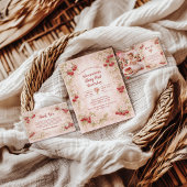 Sweet Cherry Floral First Birthday 1st Birthday Bedankkaart