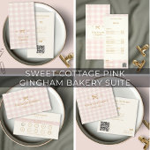 Lichtroze Gingham Gebakken Met Liefde Bakkerij Doo Etiket