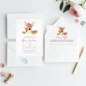 Baby shower herten moeder en Baby luier rafel Informatiekaartje