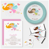 Schattige Fairy Princess meisjes Verjaardag Vierkante Sticker