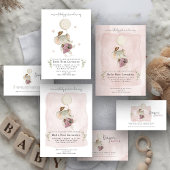 Schattige rustieke Boho Baby shower olifant Informatiekaartje