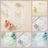 Roze aardbei vlinder baby shower bedankt