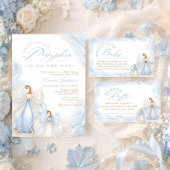 Blauwe Pompoen Strik Baby Shower Bedankt