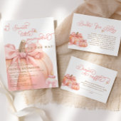 Schattigee Pompoen Roze Bow Baby shower Papieren Bordje