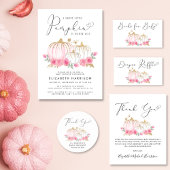 pompoen roze bloemig baby meisje sprinkle uitnodig