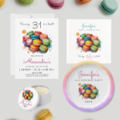 Elegant Sweet Sixteen Kleurrijke Macarons Waterver Servet