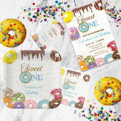 Donut First Birthday Invitation Kaart