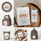 Sweet One waterverf schattige donuts 1 verjaardag Kaart