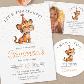 Lief sinaasappel tijger kinderen verjaardagsvierin kaart