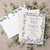 Sweet Pea Bloemen Blauw en Crème Gastenboek (Personaliseer deze collectie van deze onafhankelijke maker. Test)