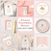 Sweet Little Peach Baby shower Ronde Sticker