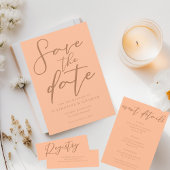 Sweet Peach minimalistisch script zomer bruiloft Vierkante Sticker