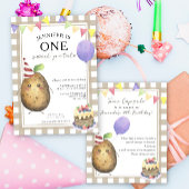 Waterverf Aardappel 1e verjaardag Vlaggetjes