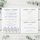 Zoete Rustieke Paarse Lavendel op Kraft Look RSVP (Personaliseer de collectie van deze zelfstandige maker.)