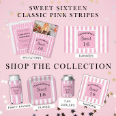 Sweet Sixteen Pink Stripe Classic Chic Medium Cadeauzakje