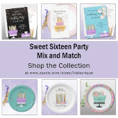 Sweet 16 Candles en Cake Paper Bord