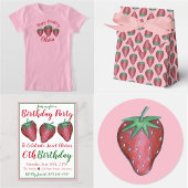 Happy Birthday roze rode aardbeien Spandoek