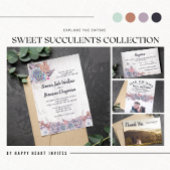 Sweet Succulents Rustische Waterverf sparen de dat Save The Date