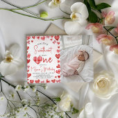 Sweetheart Heart First Birthday Invitation Kaart