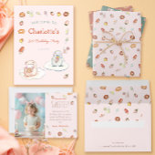 Zoete blauwe waterverf desserts kids birthday bedankdoosjes