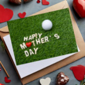 Golf Happy Moederdag met bloem op groen gras Kaart