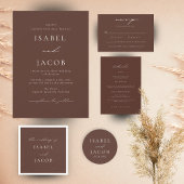 SYDNEY Espresso Bruin Minimal Wedding Servet