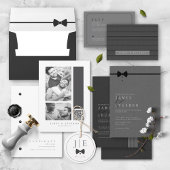 Op maat gemaakte zwart-wit bruiloft ID1090 RSVP