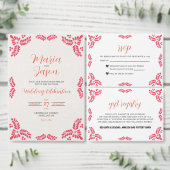 Mexican Talavera Orange Floral Minimalist Wedding Save The Date (Personaliseer de collectie van deze zelfstandige maker.)