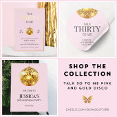 Roze en goud praten 30 jaar met mij folie uitnodiging