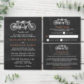 Tandem-fiets op Chalkboard Weddenschap Plaatskaartje (Personaliseer de collectie van deze zelfstandige maker.)