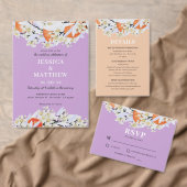 Tangerine Citrus Blooming Branches Floral Lila Cadeaupapier (Personaliseer de collectie van deze zelfstandige maker.)