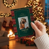 Moderne Calligraphy Familie Kerst Foto Feestdagenkaart