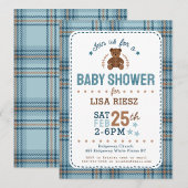 Tartan Teddy Bear, Baby Boy Shower LARGE STICKER