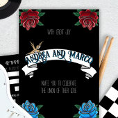 Zwart-wit Tattoo Old School Invitation Kaart