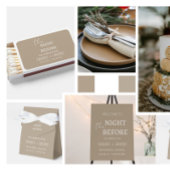 Minimalistische taupe script bruiloft gepersonalis kaart