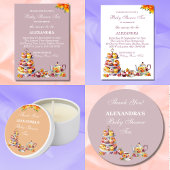 Roze Bloemen Lila Tea Party Baby shower Papieren Bekers