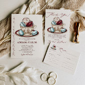 Theerecept voor een theepartij bruidsdouche informatiekaartje