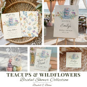 Hoge Thee voor de Bruid Wildflower Bruiloftsborrel Kaart