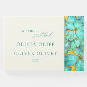 Blauwgroen bloemen bruiloft Save the Date QR Code Kaart