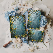 Teal Citrus Blossom Garden Wedding Bedankkaart
