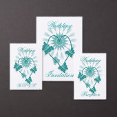 Trouwservetten Blauwgroen vlinders hart Servet (Personaliseer de collectie van deze zelfstandige maker.)