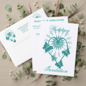 Wedding Envelope Seal Sticker Blauwgroen Vlinders (Personaliseer deze collectie van deze onafhankelijke maker. Test)