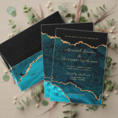 Foto Aqua Blauwgroen Geode Agaat bruiloft Kaart (Personaliseer deze collectie van deze onafhankelijke maker. Test)