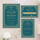 Vintage Deco Gatsby Wedding Collectie 1920 Programmakaart