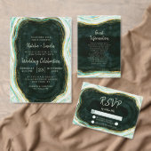 Blauwgroen Groene & Gouden Agaat Marmeren Geode Br Kaart (Personaliseer de collectie van deze zelfstandige maker.)