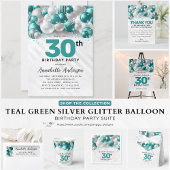 Blauwgroen Groen Zilveren Ballon Glitter Favor Ver Bedankdoosjes