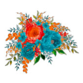 Blauwgroen Oranje botanische Floral Weddenschap be Magneet